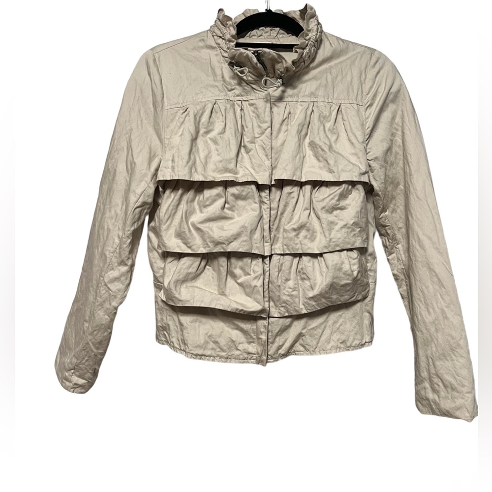 Kenneth Cole Ruffle Jacket- Long Sleeve Zip Up (Size M)